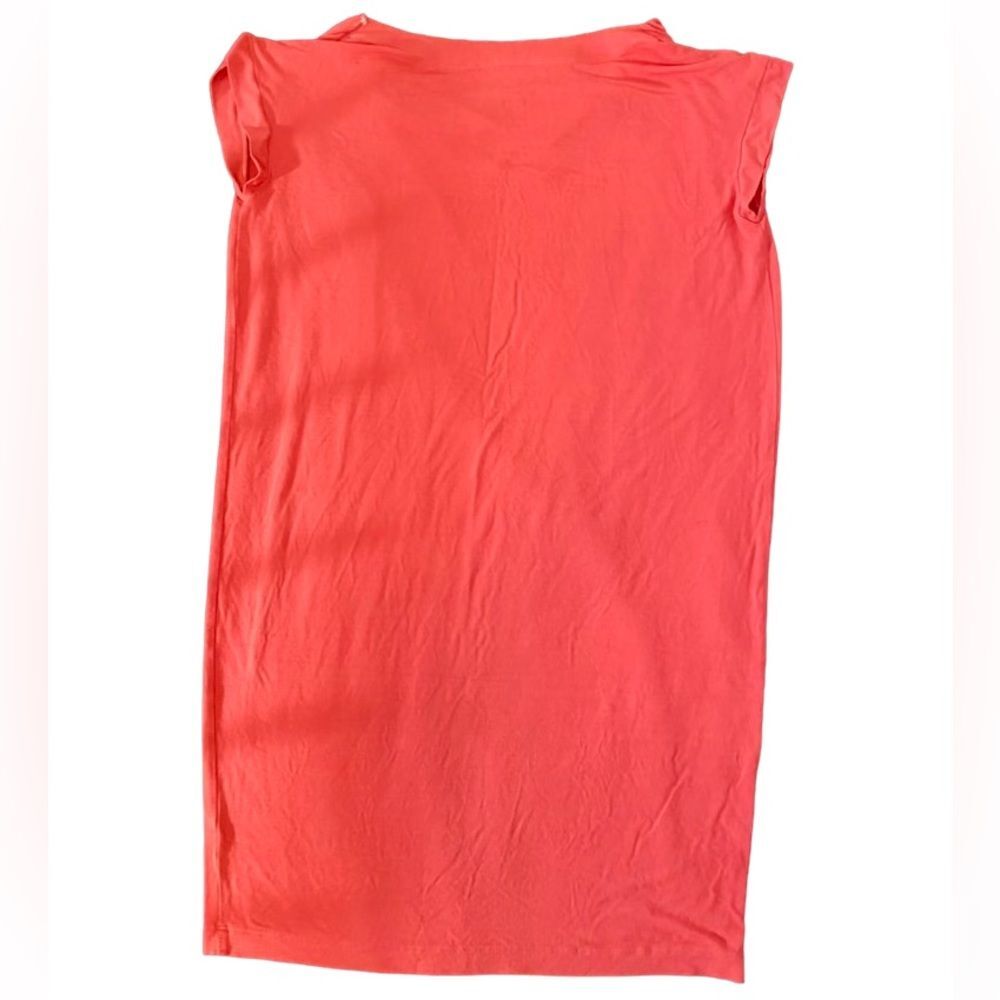 Eileen Fisher Pink Coral Cowl Neck Cap Sleeve Dress XS - Picture 3 of 6
